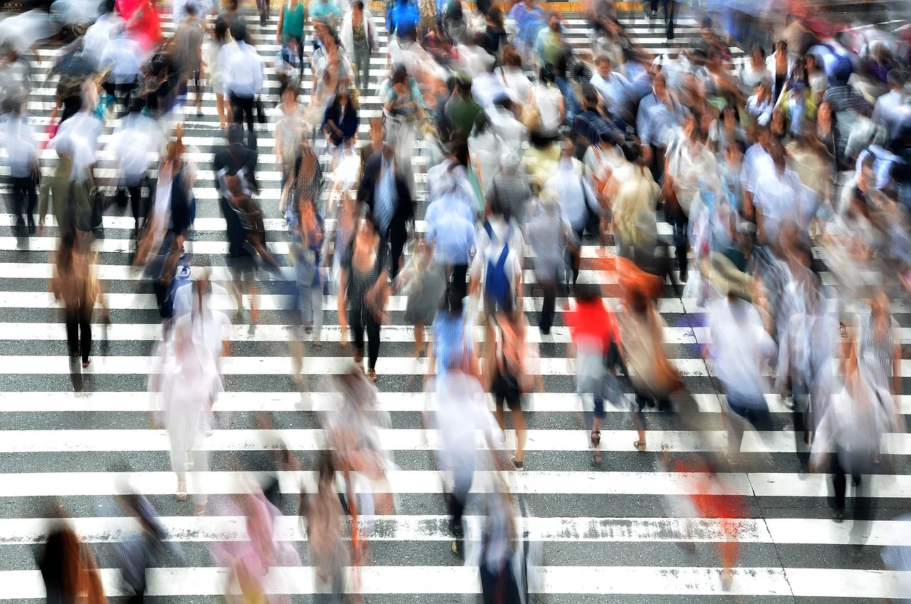 pedestrians, people, busy