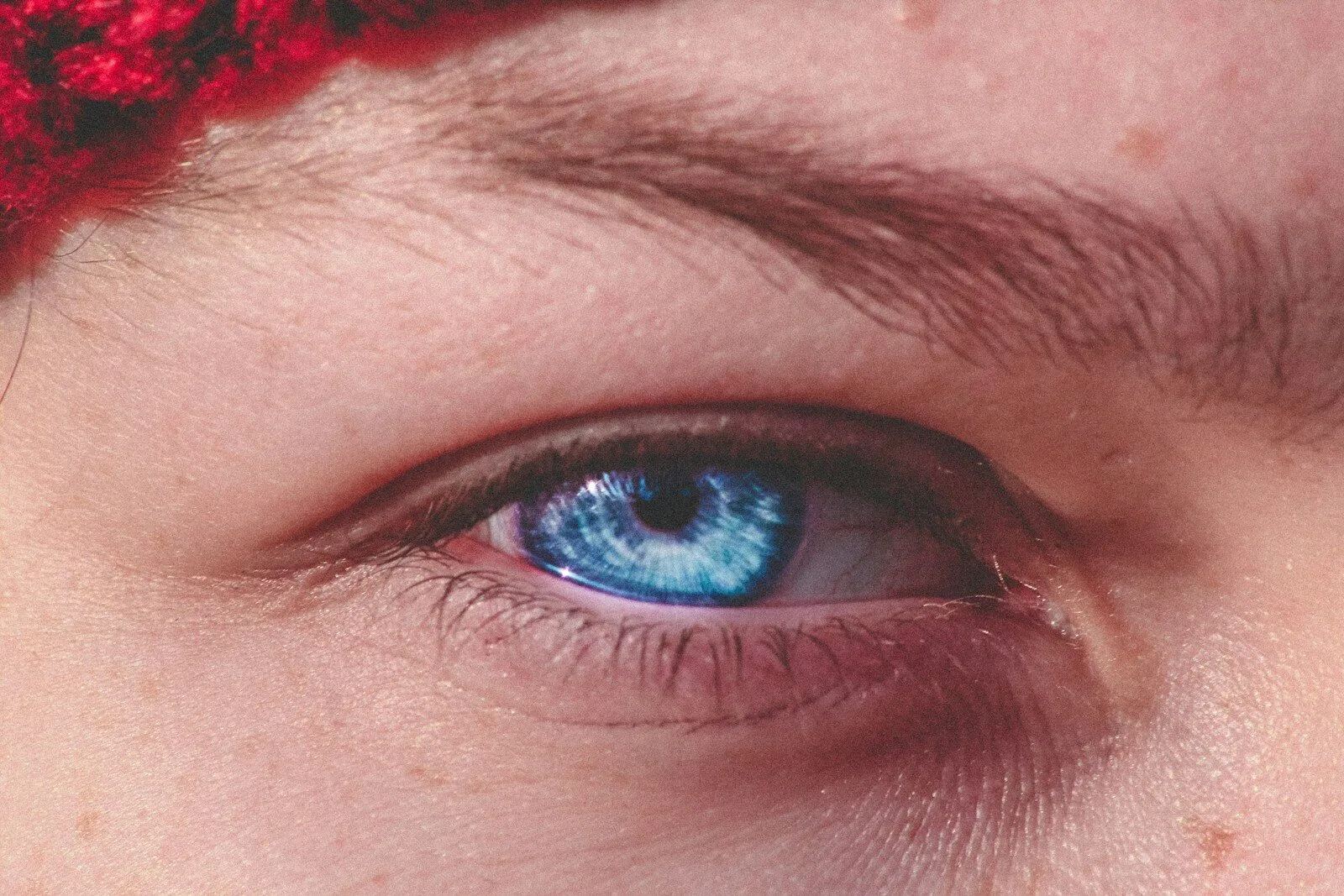 person with blue eyes