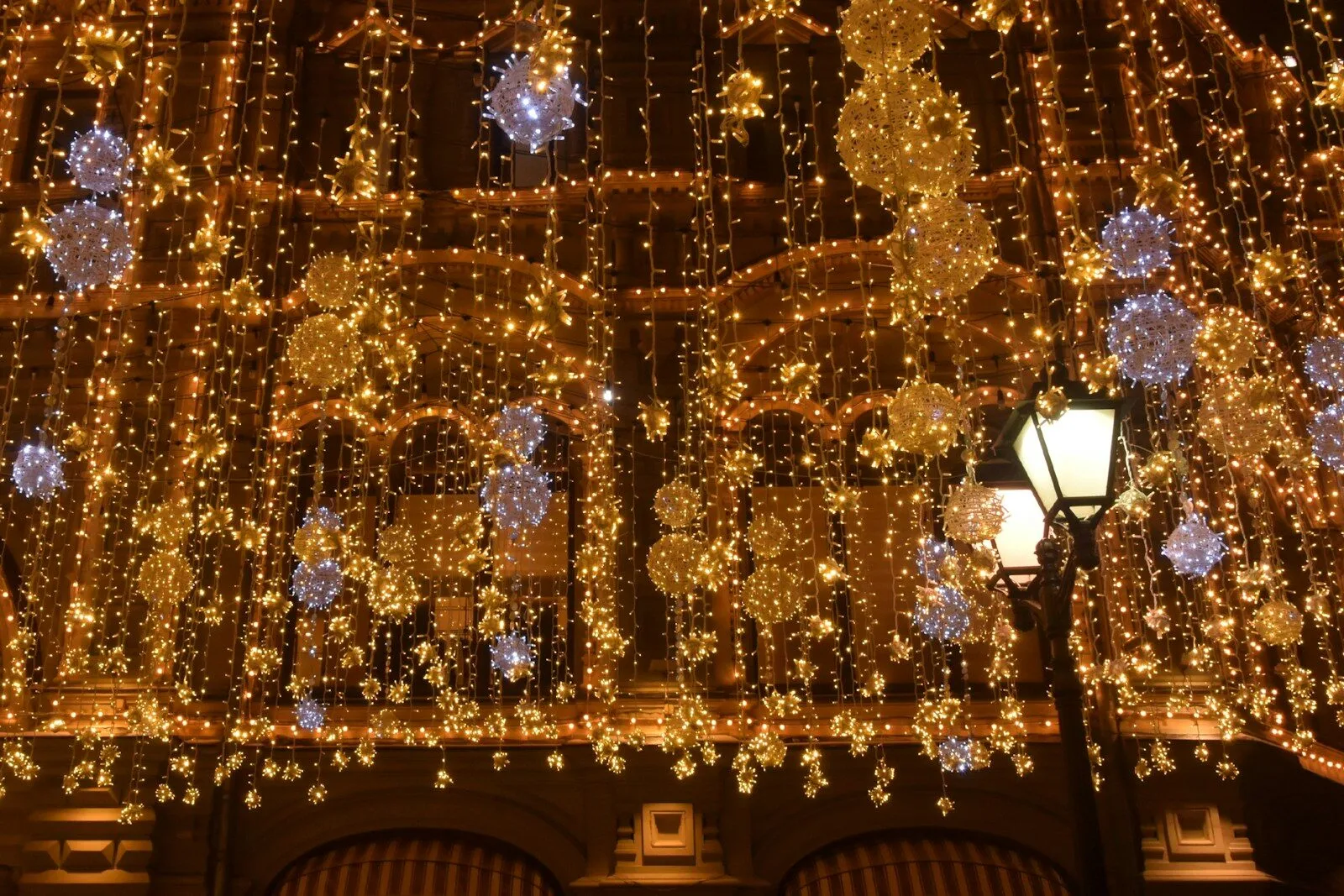 a building with a lot of lights on it