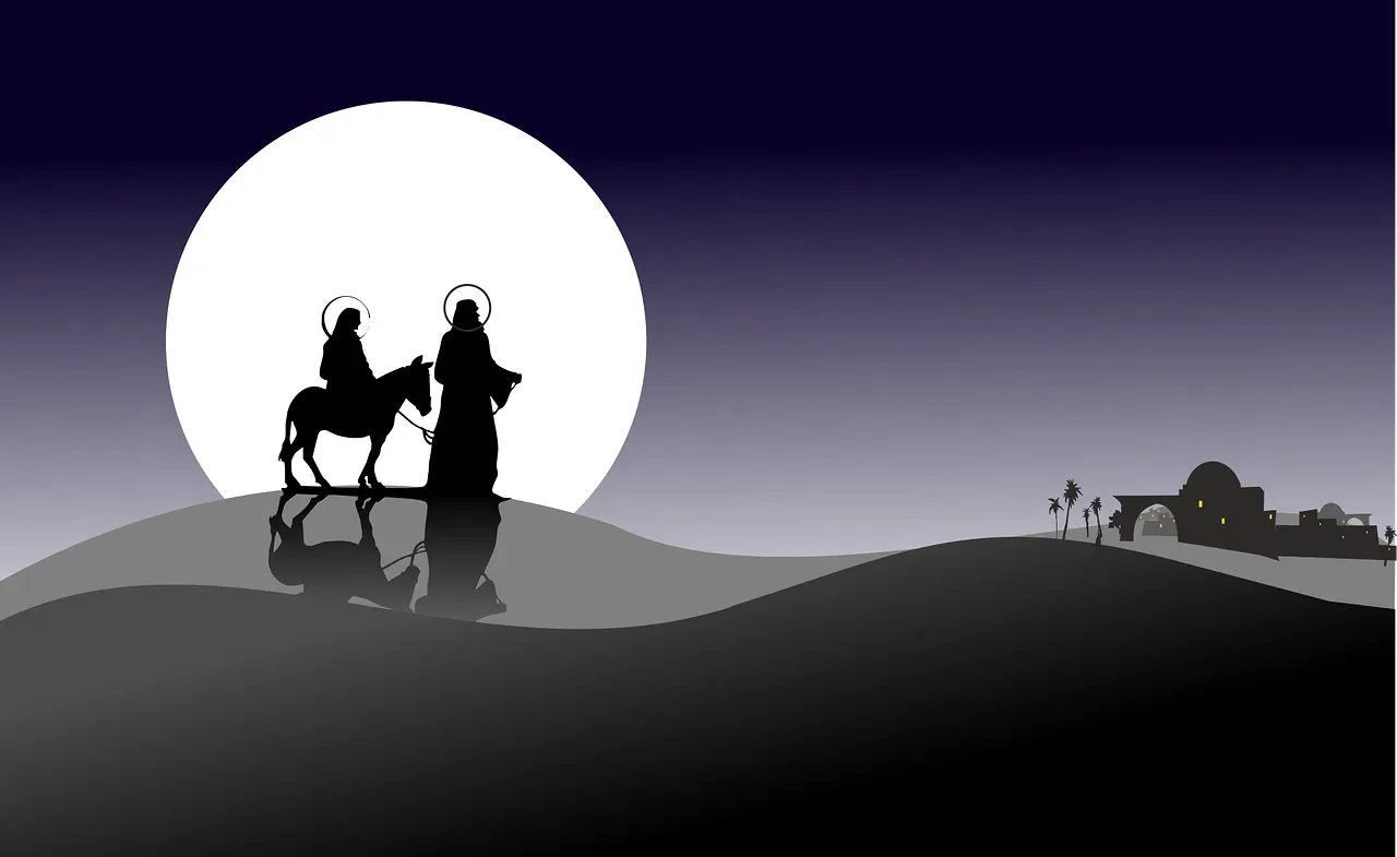 christmas, nature, star, holidays, joseph, mary, holy family, birth, bethlehem, night, desert