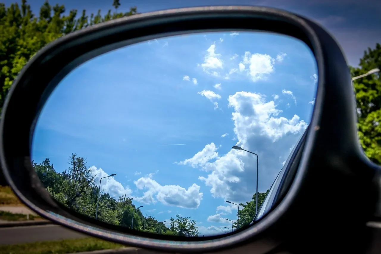 mirror, reflection, sky, sun, travel, nature, beautiful, creative, driving, mirror reflection, looking in mirror, trip, bulgaria